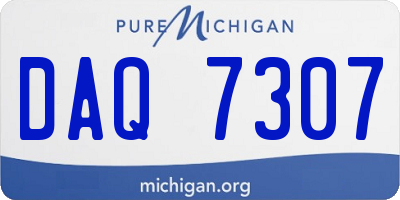 MI license plate DAQ7307