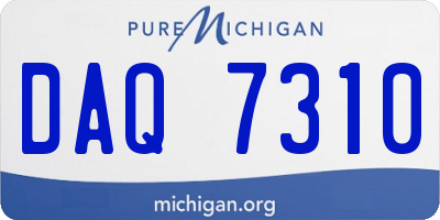 MI license plate DAQ7310