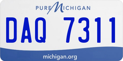 MI license plate DAQ7311