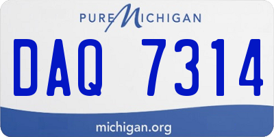 MI license plate DAQ7314