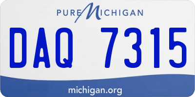MI license plate DAQ7315