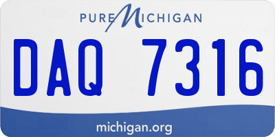 MI license plate DAQ7316