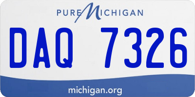 MI license plate DAQ7326
