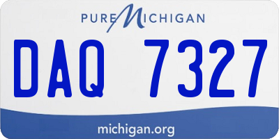 MI license plate DAQ7327