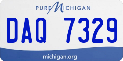 MI license plate DAQ7329