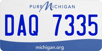 MI license plate DAQ7335