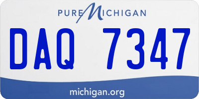MI license plate DAQ7347
