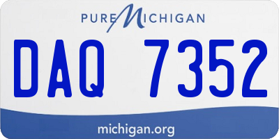 MI license plate DAQ7352