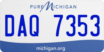 MI license plate DAQ7353