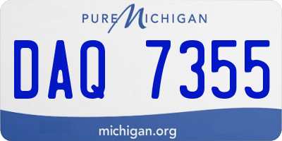 MI license plate DAQ7355