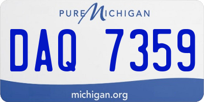 MI license plate DAQ7359