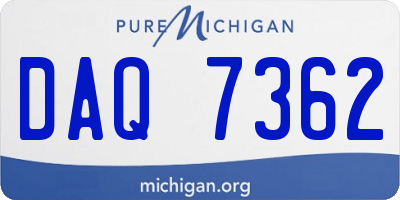 MI license plate DAQ7362