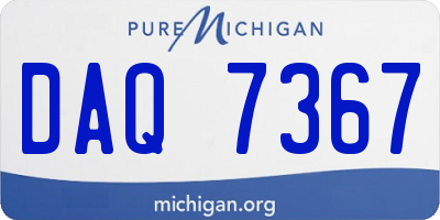 MI license plate DAQ7367