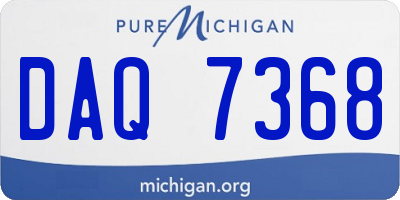 MI license plate DAQ7368