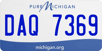 MI license plate DAQ7369