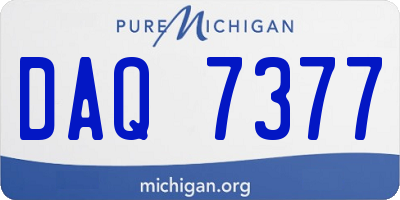 MI license plate DAQ7377