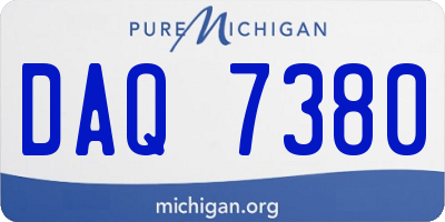 MI license plate DAQ7380