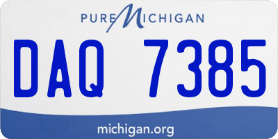 MI license plate DAQ7385