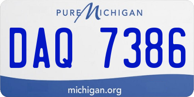 MI license plate DAQ7386