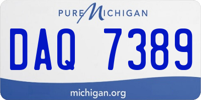 MI license plate DAQ7389