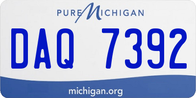 MI license plate DAQ7392