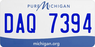 MI license plate DAQ7394