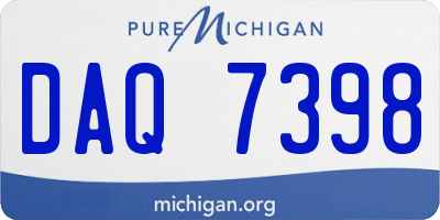 MI license plate DAQ7398