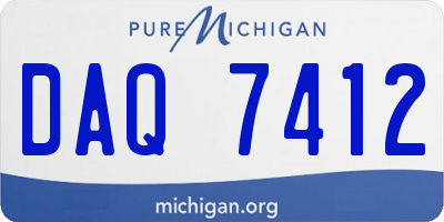 MI license plate DAQ7412