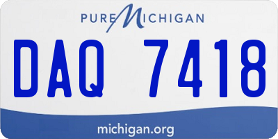 MI license plate DAQ7418