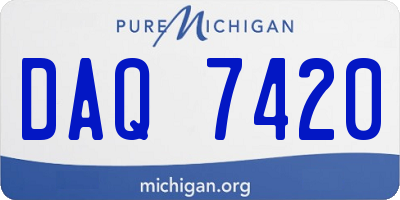 MI license plate DAQ7420