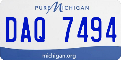 MI license plate DAQ7494
