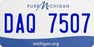 MI license plate DAQ7507