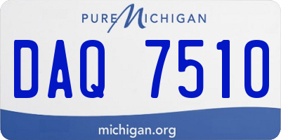 MI license plate DAQ7510