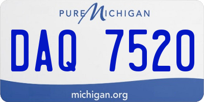 MI license plate DAQ7520