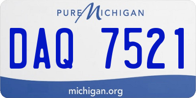 MI license plate DAQ7521