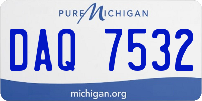 MI license plate DAQ7532