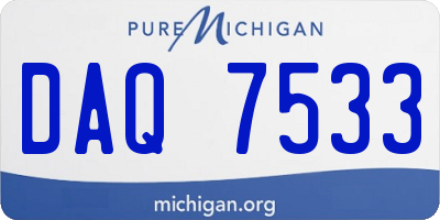 MI license plate DAQ7533