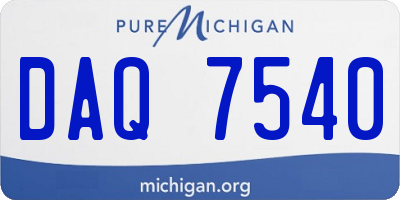 MI license plate DAQ7540