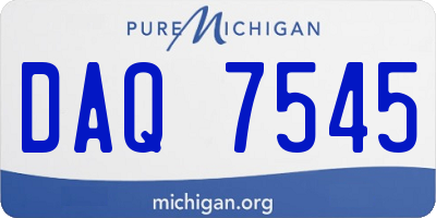 MI license plate DAQ7545