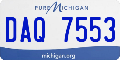 MI license plate DAQ7553