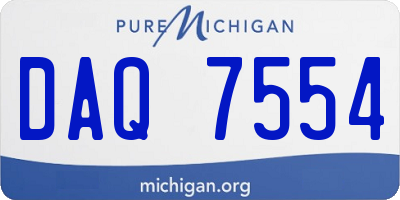 MI license plate DAQ7554