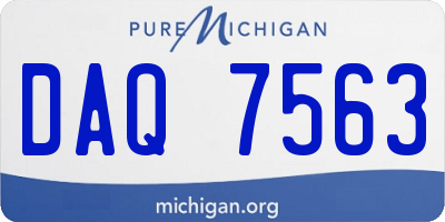 MI license plate DAQ7563