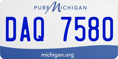 MI license plate DAQ7580