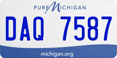 MI license plate DAQ7587
