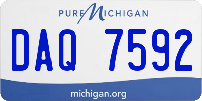 MI license plate DAQ7592