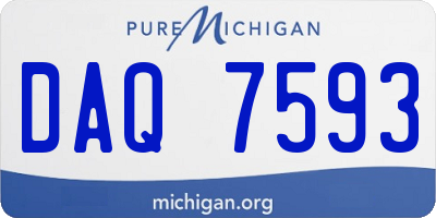 MI license plate DAQ7593