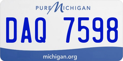 MI license plate DAQ7598