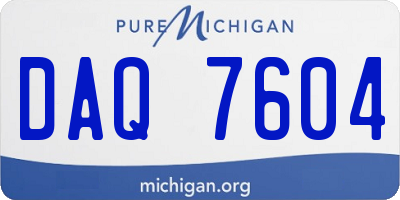 MI license plate DAQ7604