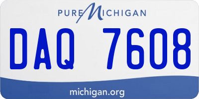 MI license plate DAQ7608