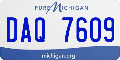 MI license plate DAQ7609